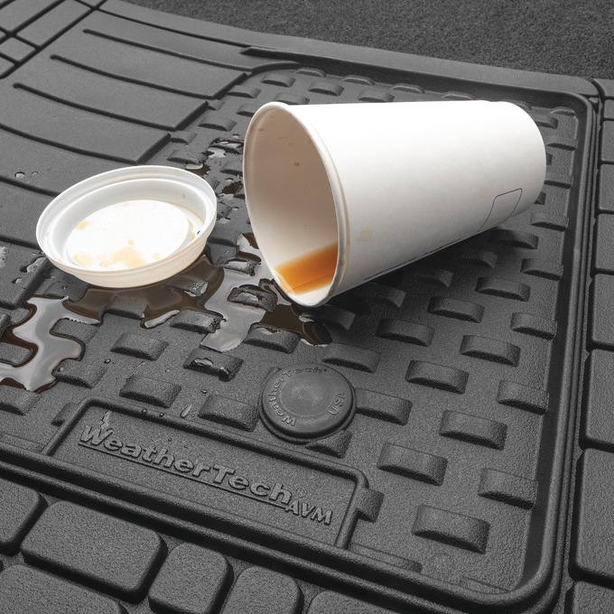 WeatherTech 4-Piece Trim-to-Fit Car Floor Mats, All-Weather, Black, large
