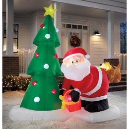 Lit Santa&rsquo;s Surprise Inflatable, , large