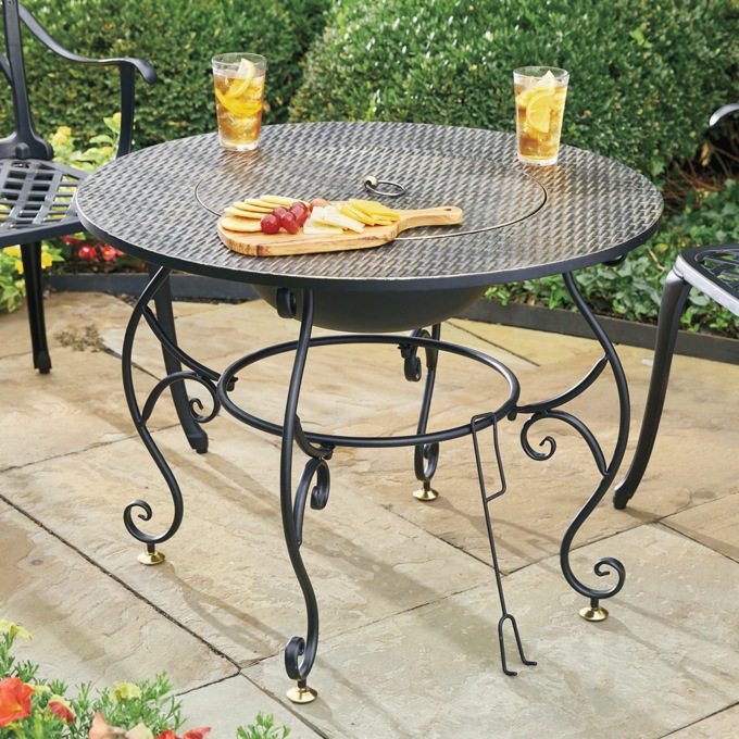 30" Wrought Iron Fire Pit Table, , large