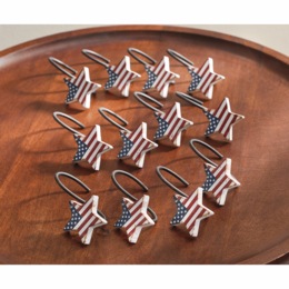 Set of 12 Americana Shower Curtain Hooks, , large
