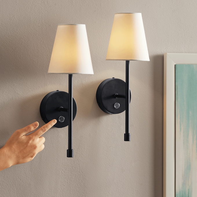 Set of 2 Cordless Wall Sconces, , large