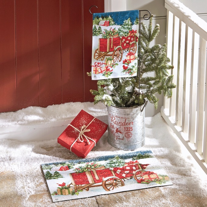 Christmas Wagon Garden Flag, , large