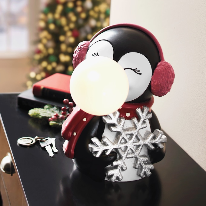 Lit Blizzard Buddy Penguin Figurine, Multi, large