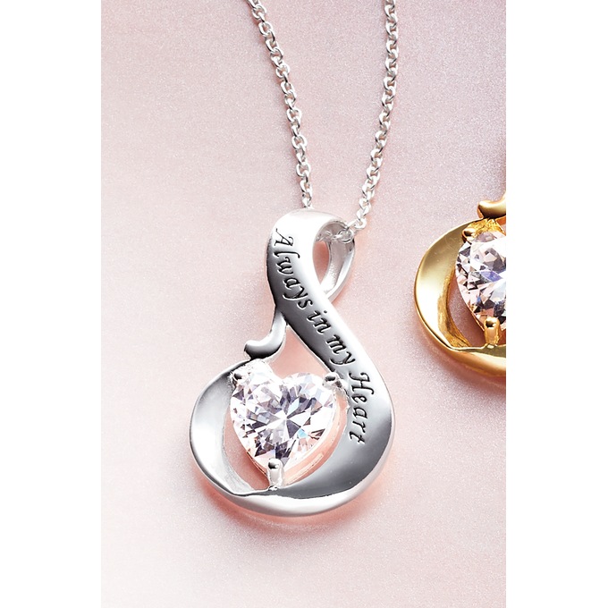 Cubic Zirconia Always in Heart Pendant, , large