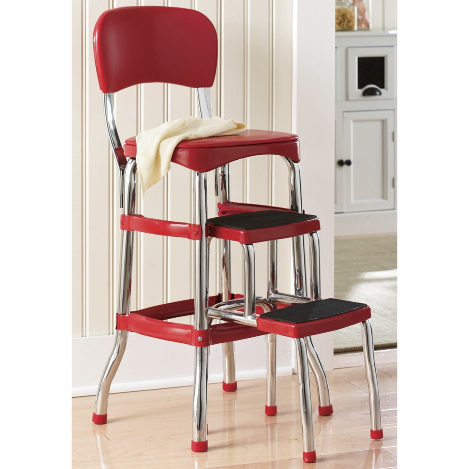 Red kitchen cheap step stool