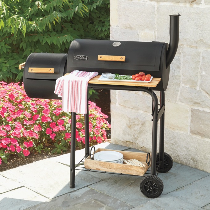 Fire Sense 43-inch Offset Charcoal Grill, , large