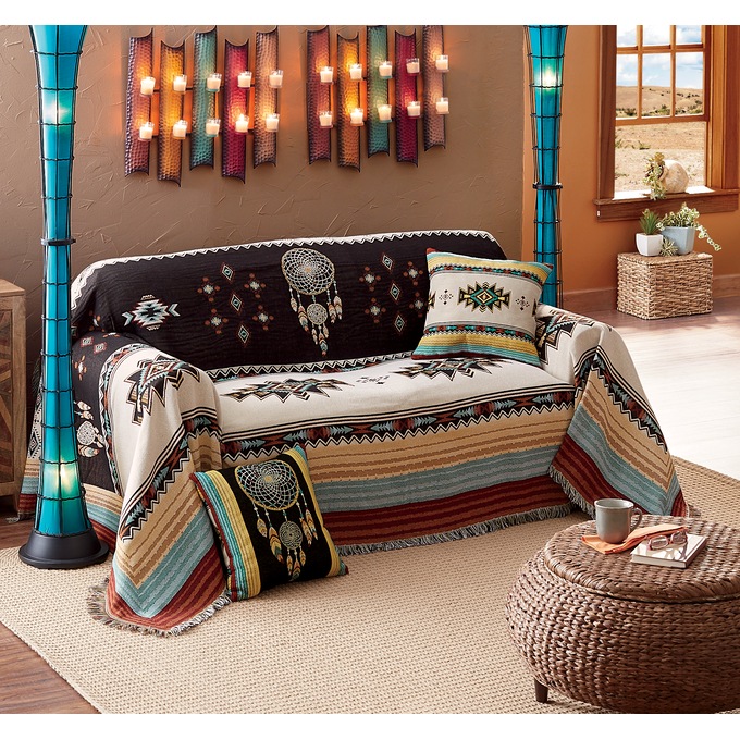 El Paso Tapestry Furniture Throw and Set of 2 Pillows, , large