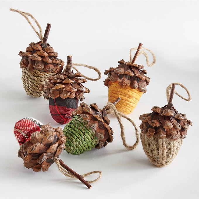 Set of 6 Mixed Acorns, , large