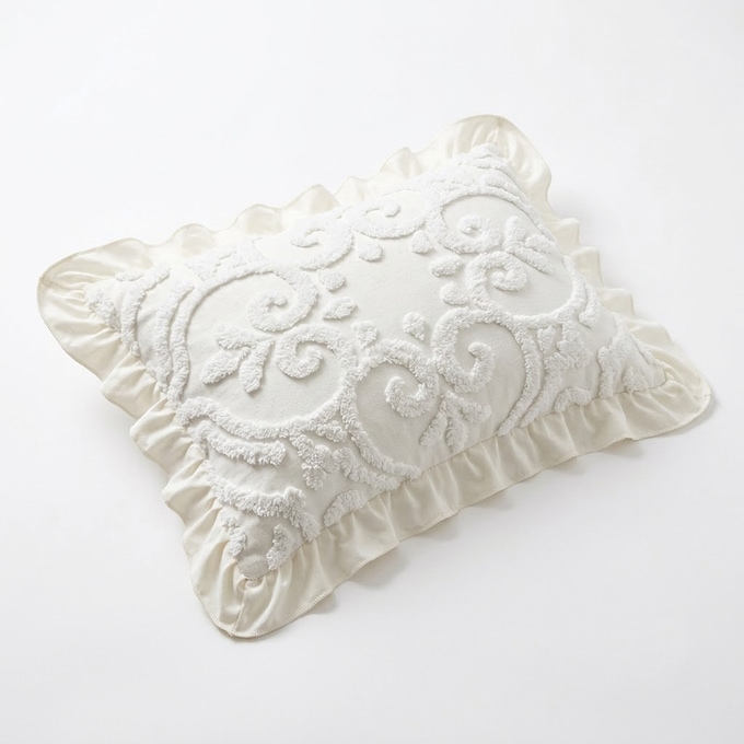 Adeline Chenille Sham with Ruffled Edges, , large