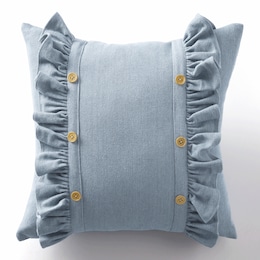 Faux-Denim Accent Pillow, , large