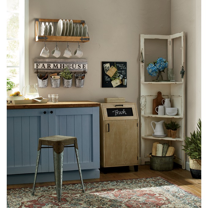 Antiqued Door Corner Shelf, , large