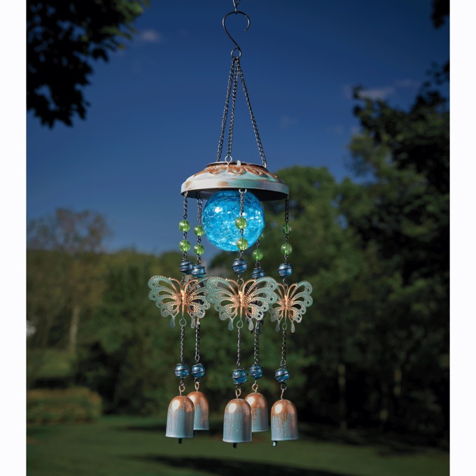 Solar Metal Butterfly Chime, , large