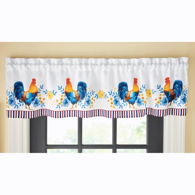 Americana Rooster Valance, , large