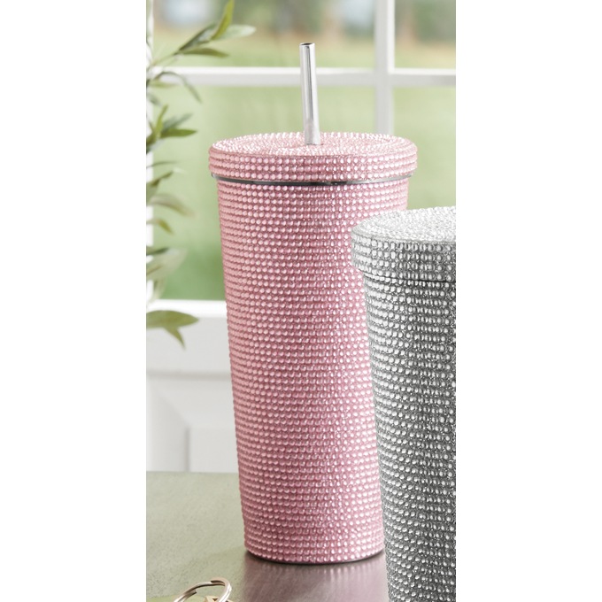 Rhinestone Double Wall Stainless Steel Travel Cup, , large