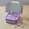 Deluxe Light-Up Mirrored Vanity and Cosmetic Set, , large