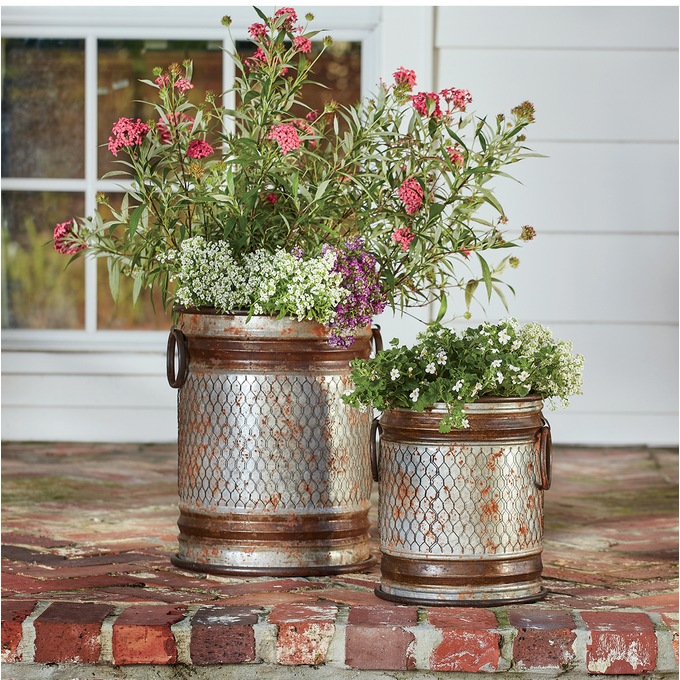 Set of 2 Chicken Wire Tubs, , large