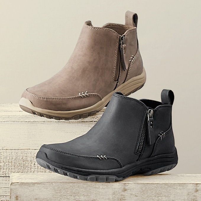 Skechers suede shop zip ankle boot