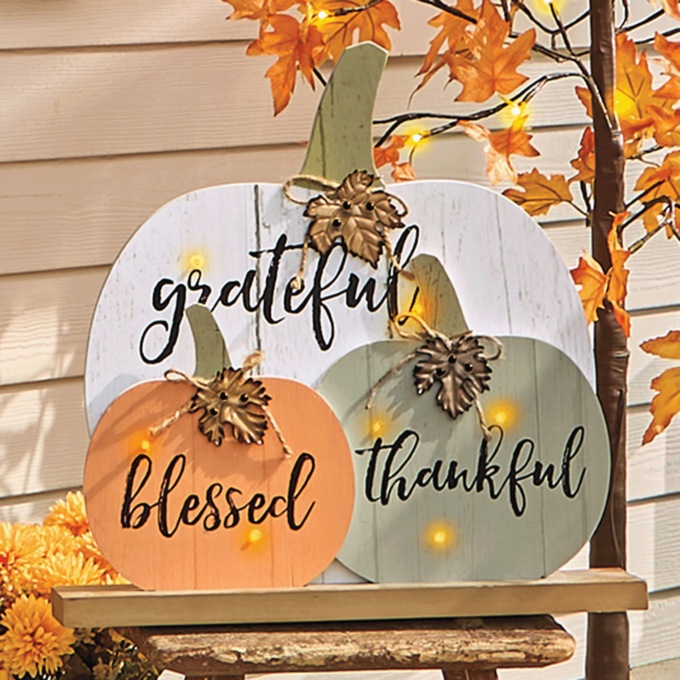 Outdoor Lit Harvest Sign, Multi, large