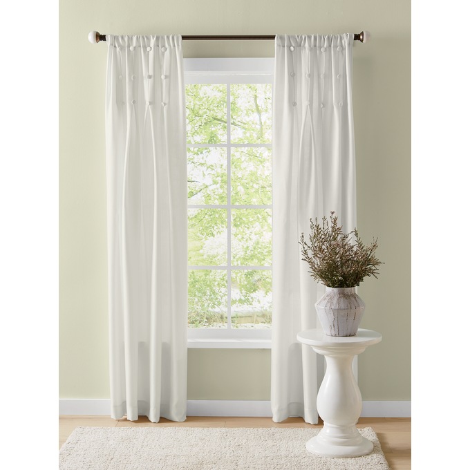 Pleated Window Panel with Buttons, , large