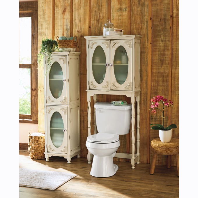 Vintage-Style Tesorino Tall Towel Cabinet, , large