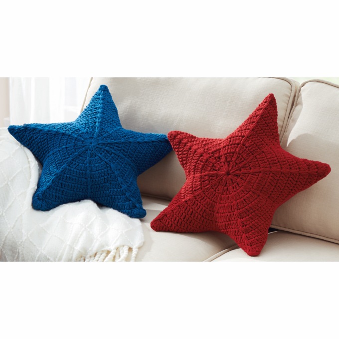 Crochet Star Pillow, , large