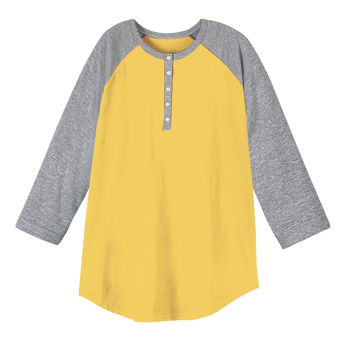 Women's Cotton Henley Baseball Top, , large
