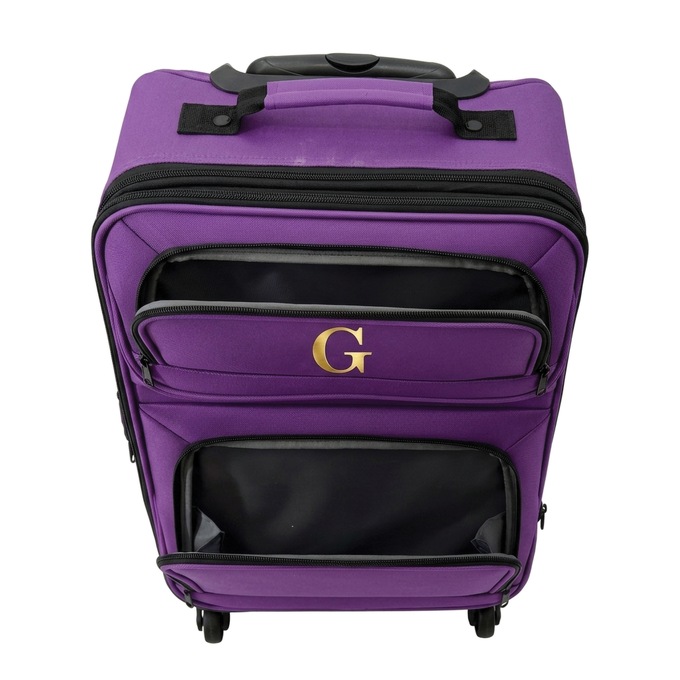 Montgomery Ward Personalized 3-Piece Soft-Sided Carry-On Set, Purple, large