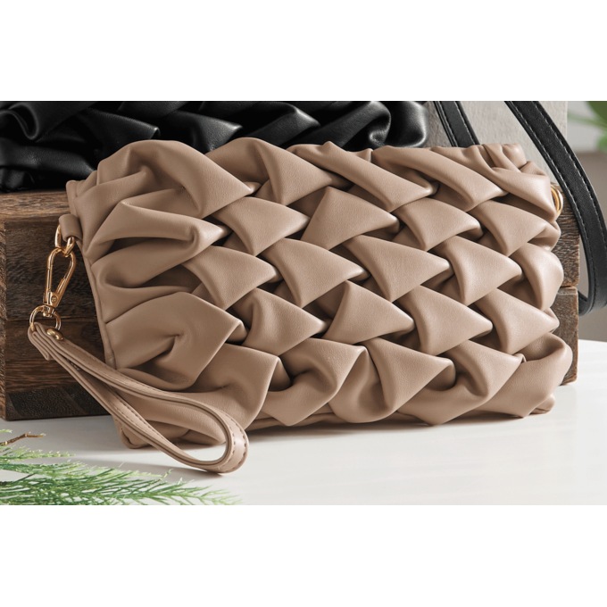 Textured Wristlet Crossbody Bag, , large