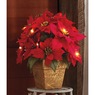 Lit Faux Poinsettia Plant In Pot, , large