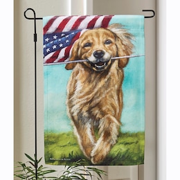 Americana Dog Garden Flag, , large
