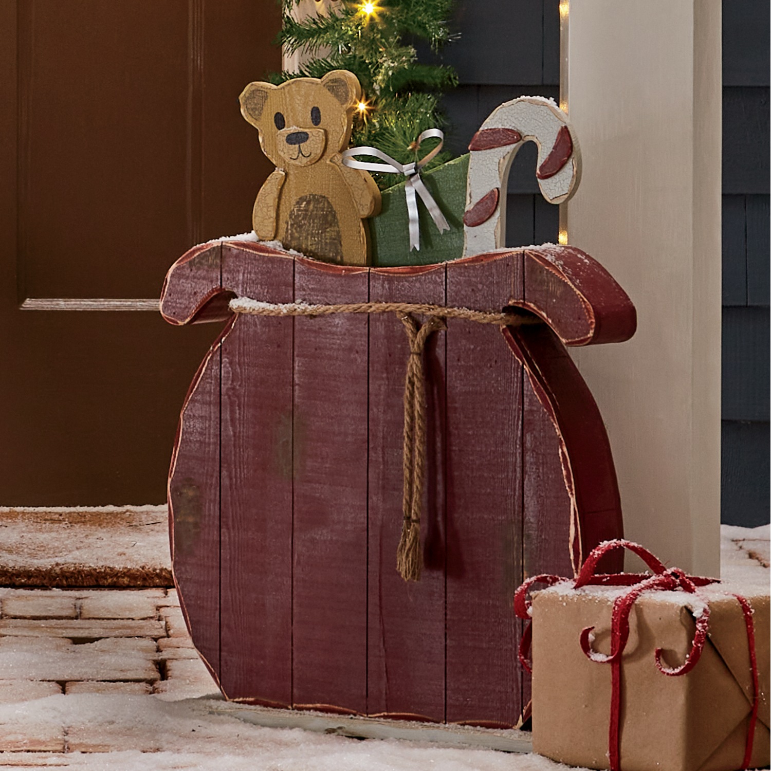 Chunky Wood Cutouts Christmas Sack Ginny s
