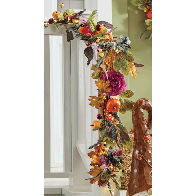 Mum and Hydrangea Fall Garland, , large