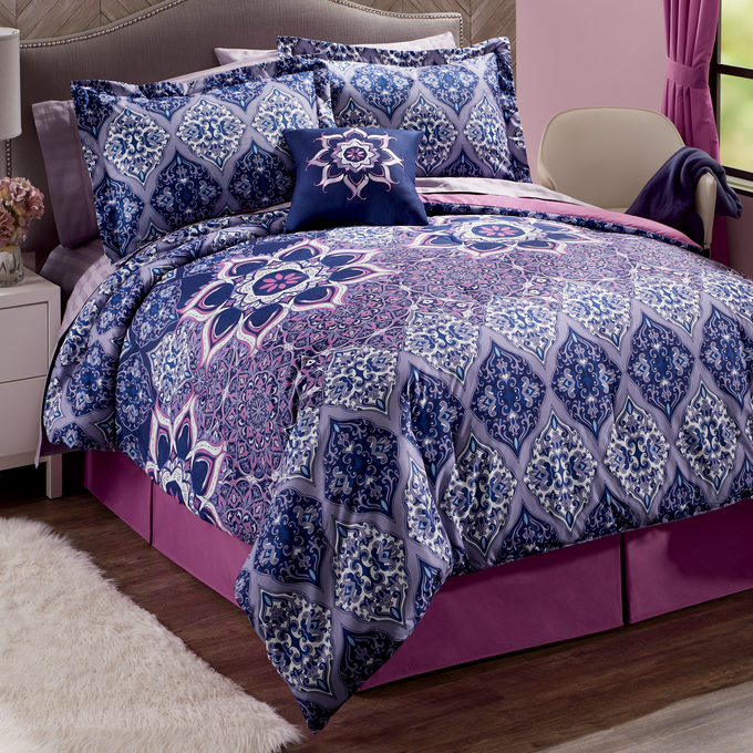 Medallion Comforter Set Accent Pillow And Window Treatments Ginny S