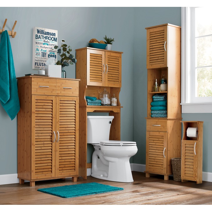 Bamboo-Finish Bath Furniture, , large
