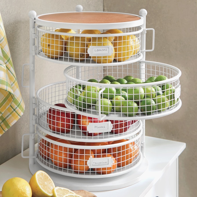 Mini Round Organizer, White, large