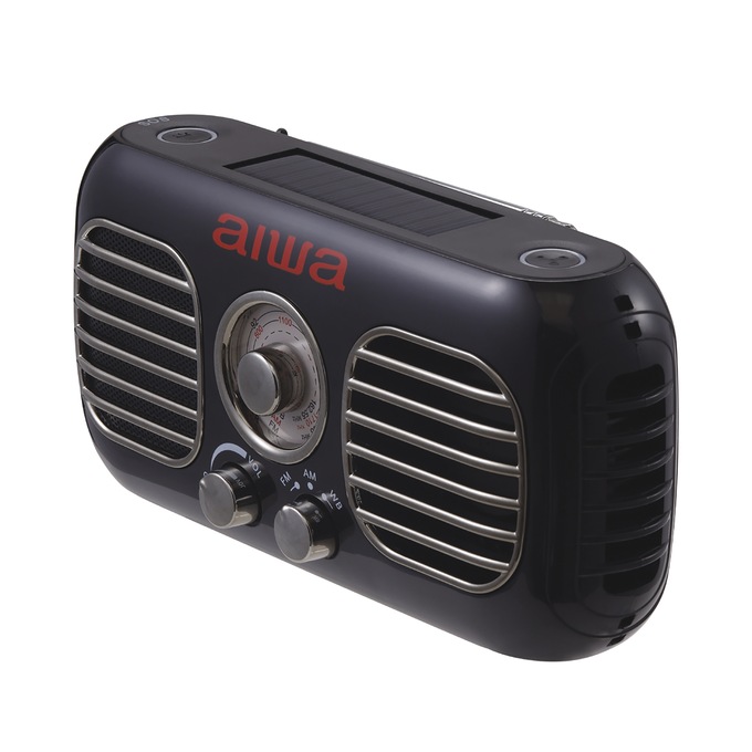 AIWA Handy Mate Solar-Charging Radio, Black, large