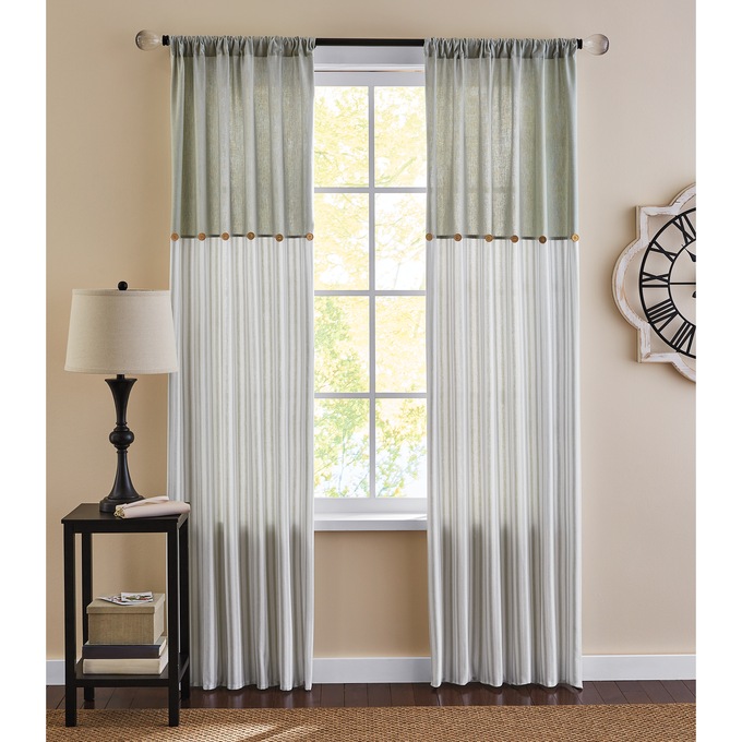 Cotton Striped Panel with Buttons, , large