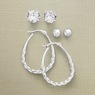 3-Pair Hoop and Stud Earring Set, , large