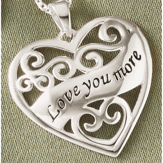 Love You More Necklace and Earring Set, , large