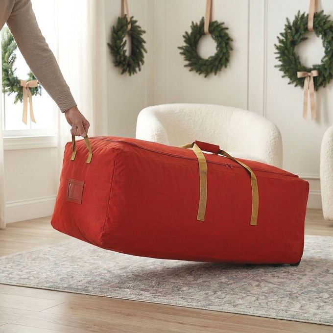 Simplify Rolling Christmas Tree Bag, Red, large