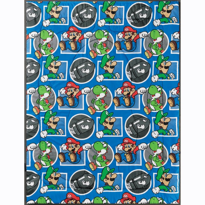 Reversible Twin-Size Mario Fun Comforter, , large