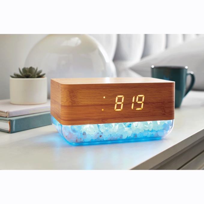 Lomi Sunrise Alarm Clock with Himalayan Salt Base, , large