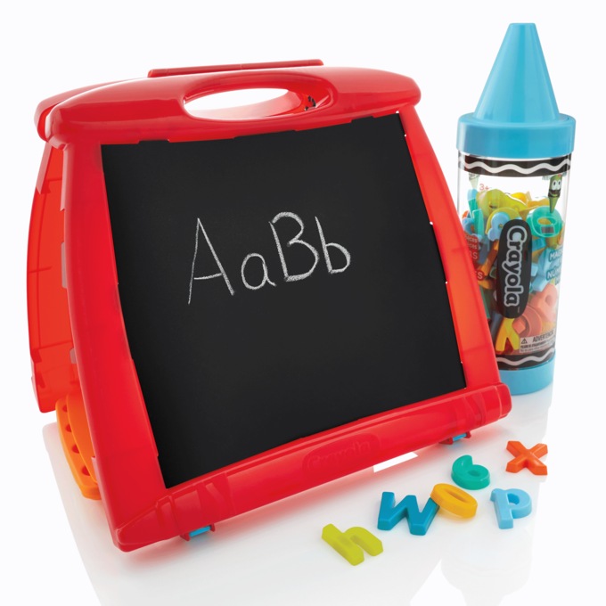 Crayola Art-to-Go Double-Sided Magnetic Table Easel with Letters and Numbers, Red, large