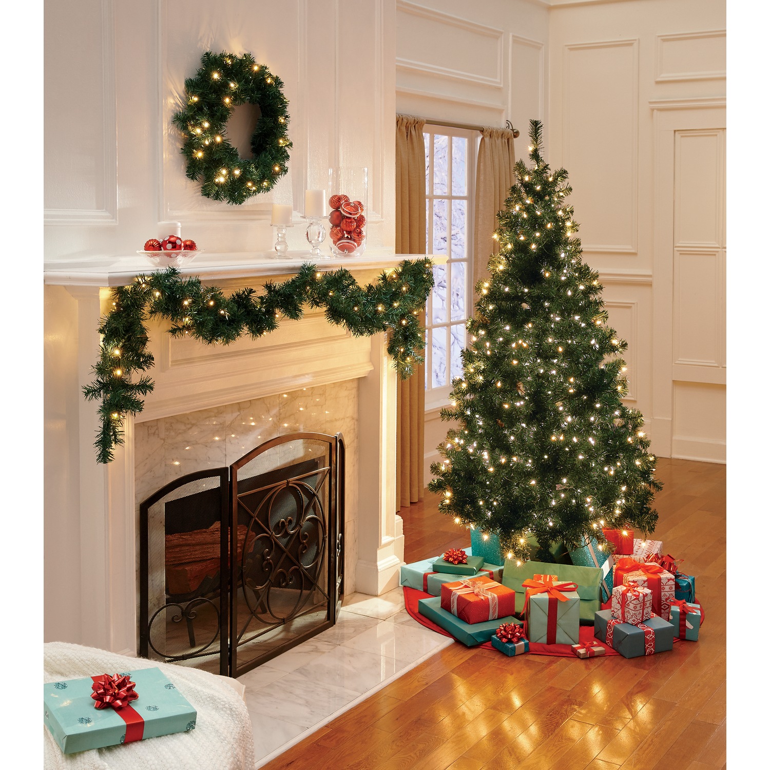 3 Piece Prelit Tree Wreath And Garland Set Ginny S