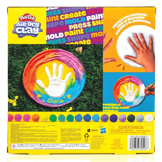 Play-Doh Air Dry Clay Handprint Stone Kit, Multi, large