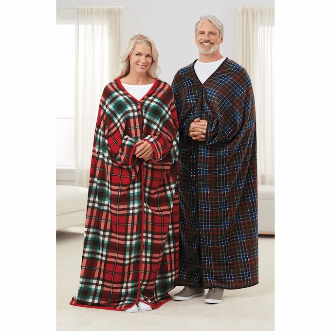 Polar Fleece Blanket Robe, , large