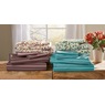 Leaf Stripe Print 2-Pack Flannel Sheet Set, , large