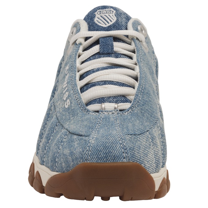 K-Swiss Women's ST329 Genuine Leather Cross Training Shoe, Blue Acid Wash Denim, large