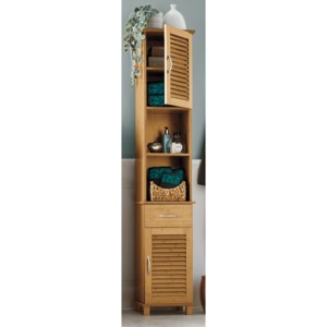 Bamboo-Finish Tall Cabinet, , large