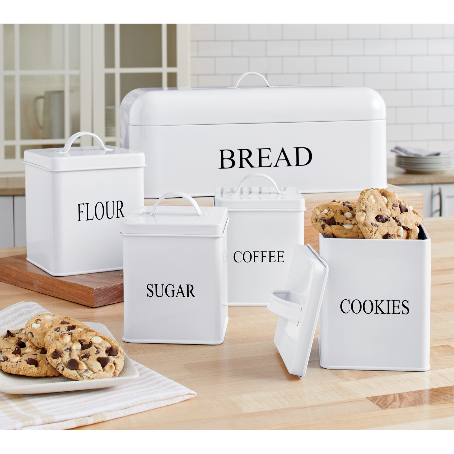 5Piece Metal Canister and Breadbox Set Ginny's